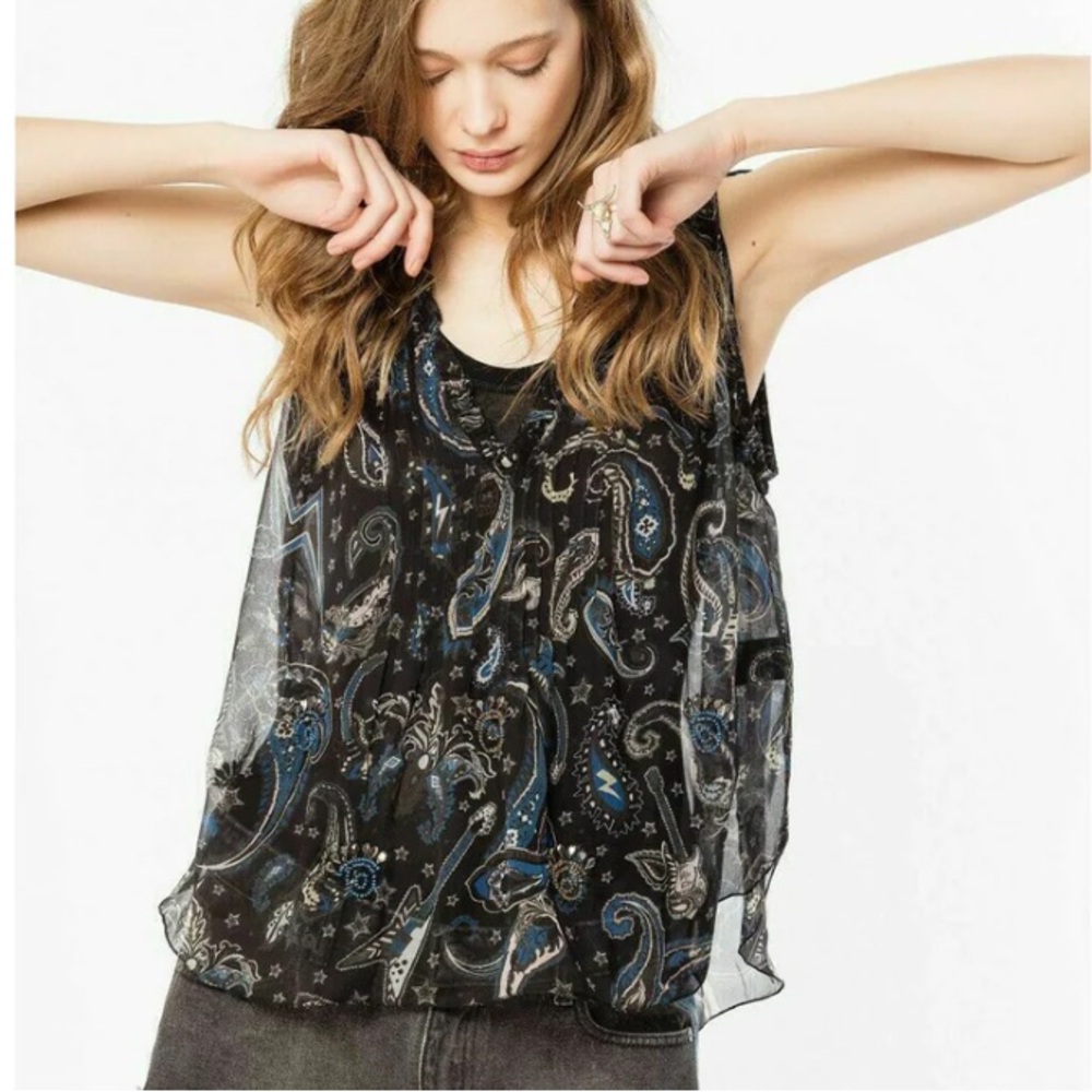 ZADIG & VOLTAIRE Thym Paisley Printed Blouse